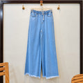 Ice Blue Dori Elastic Waist Denim Trousers for Girls & Women