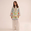 Women’s Printed Co-Ord Set – Elegant Floral Top & Wide-Leg Pants 2-Piece Outfit - Set 03