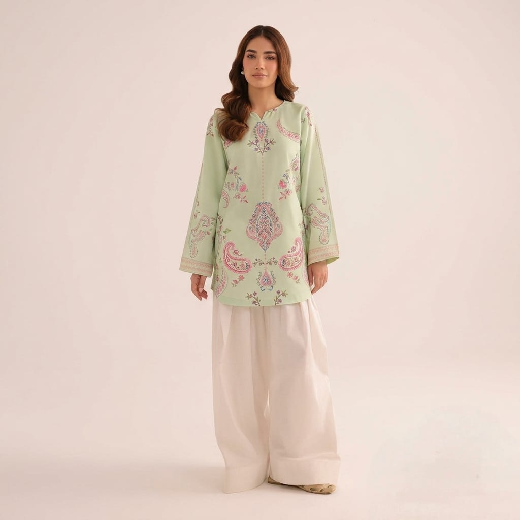 Women’s Printed Co-Ord Set – Elegant Floral Top & Wide-Leg Pants 2-Piece Outfit - Set 03