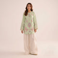Women’s Printed Co-Ord Set – Elegant Floral Top & Wide-Leg Pants 2-Piece Outfit