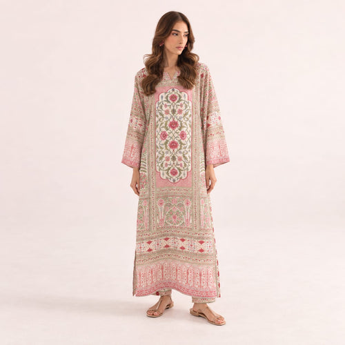 Floral Printed Crepe Kaftan – Set 01